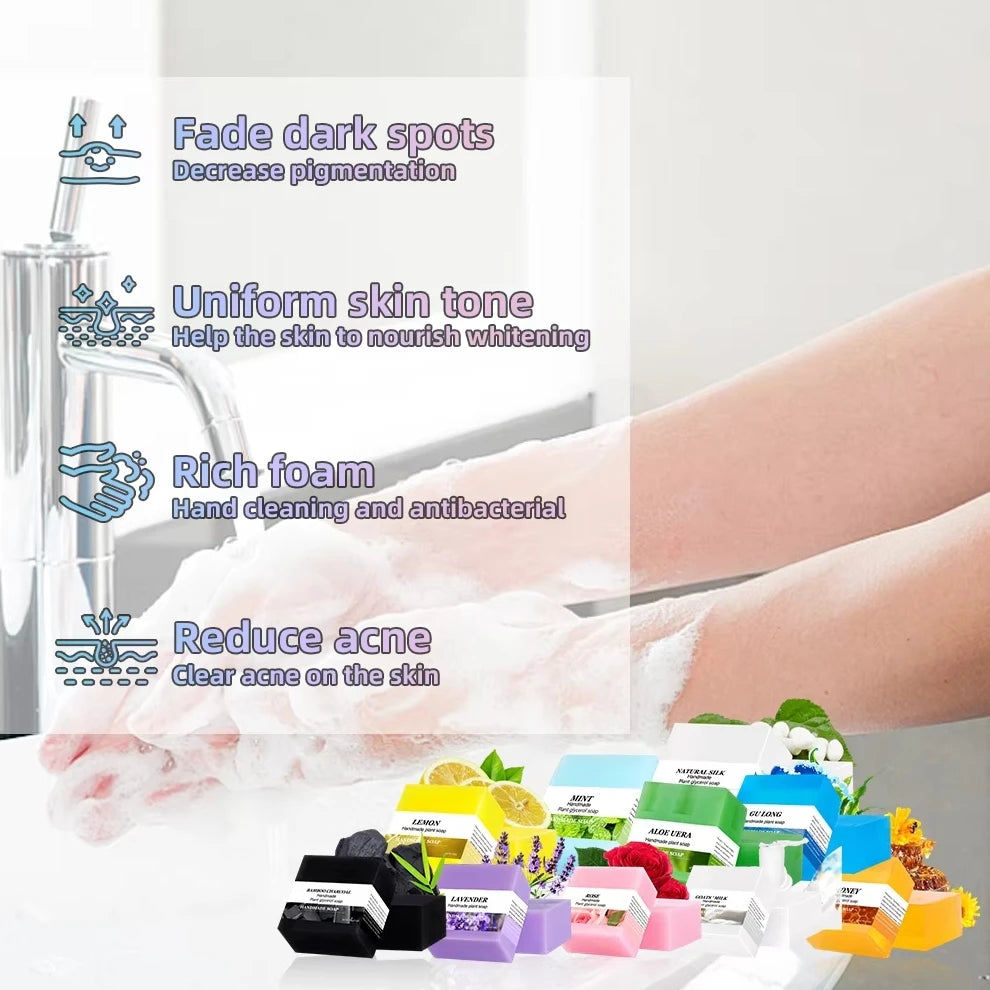 100G Organic Aloe Vera Soap Bar Cold Process Handmade Skin Whitening Soaps for Adults in Stock