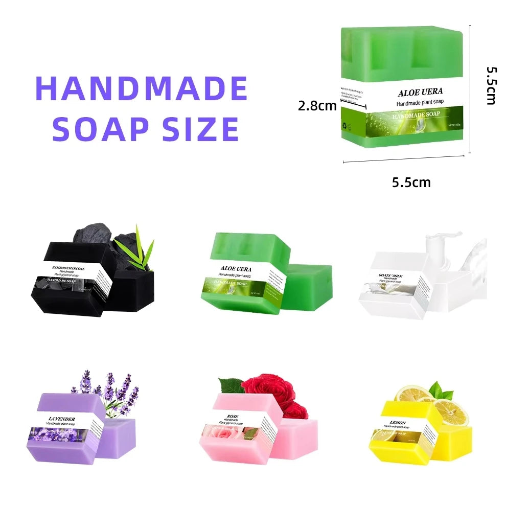 100G Organic Aloe Vera Soap Bar Cold Process Handmade Skin Whitening Soaps for Adults in Stock
