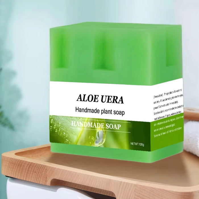 100G Organic Aloe Vera Soap Bar Cold Process Handmade Skin Whitening Soaps for Adults in Stock
